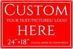 Custom Sign, personalized metal sign，Aluminum Weatherproof Metal Sign Multiple Sizes, Reflective，Customize for Office, Business, Workplace, factories, roads, fields, parks, safety tips(24 * 18 Inch)