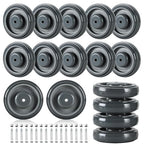 16 Pack Shopping Cart Replacement Wheels Kit, 5" Shopping Cart Casters, Double Ball Bearing TPU Silent Supermarket Casters for Supermarket (Grey)