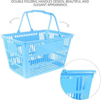 Uonlytech Thickened Plastic Storage Basket with Double Handles Handles Grocery Basket for Supermarket Shopping and Household Organizing