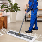 MASTERTOP 36" Professional Industrial Dust Mop for Floor Cleaning, Heavy Duty Wet & Dry Commercial Mop,Large Flat Floor Mops with Telescopic 62'' Long Handle,Dust Broom for Hardwood,Tiles,Office