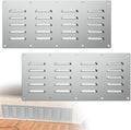 2 Pack Stainless Steel Venting Panel for Grill Accessory Stainless Steel Vent Cover Grill Vent for Masonry Fire Pits Outdoor Kitchen Vent, 15" by 6-1/2"