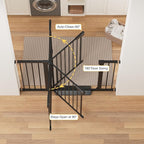 Cumbor 2 Pack 29.7"-48" Baby Gate for Stairs, Mom's Choice Awards Winner-Dog Gate for Doorways, Pressure Mounted Auto-Close Pet Gates for Dogs Indoor, Safety Child Gate with Easy Walk Thru Door,Black