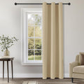 ChrisDowa Blackout Curtains 72 inches Long for Bedroom - Grommet Thermal Insulated Room Darkening Curtains for Living Room (1 Panel, Biscotti Beige, 42 x 72 Inch)
