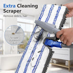 Masthome Microfiber Mops for Floor Cleaning,Dust Mop with 4 Reusable Pads,Flat Flip Mops for Wet & Dry Use,Professional Microfiber Mop for Hardwood, Laminate,Tile Floor Cleaning-1 Scraper
