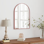 30x20 Arch Mirror Full Length Wall Mounted Hanging or Against Wall Metal Aluminium Alloy Frame Dressing Mirrors for Entryway Bedroom Bathroom Living Room 30 20 inch Rosegold Rose Gold