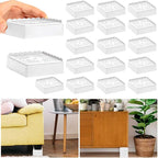 Bed Risers 1 inch, 2 inch, 3 inch, 4 inch Heavy Duty, Adjustable Furniture Riser for Table Desk Couch Sofa Chair Recliner Leg Frame Dorm, Stackable Bed Raisers Blocks (White 16 Pack, 1 inch)