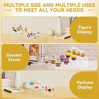 8 Pcs Large Acrylic Display Risers, 2 Sets Clear Stands, 0.19" Thick Rectangular Shelf for Showcase, Dessert, Toys, Perfume