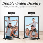 10 Pack 5x7 Acrylic Sign Holders, Double Sided Vertical Stand Clear Picture Frames, Wedding Table Numbers Frames for Party, Restaurant Signs and Office Photos, Black