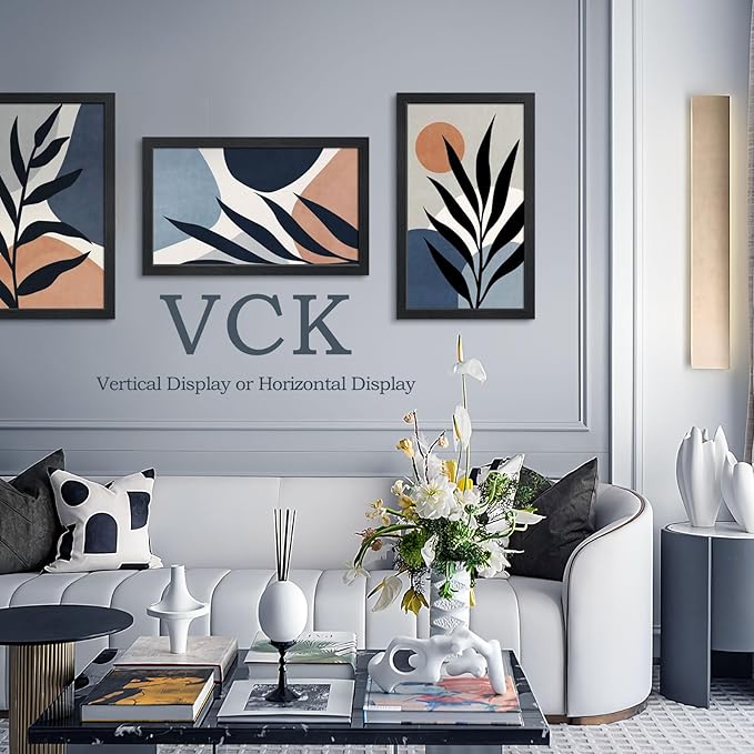 VCK 14x24 Picture Frame Set of 5,Exclusive Black Woodgrain Poster Frame with Polished Plexiglass, Wall Hanging
