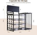 Metal Snack Rack with Frame Baskets, 4-Tier Candy & Chip Display Stand for Countertop, Organizer Shelf for Kitchen Pantry, Office, Store