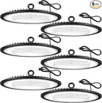6 Pack 240W UFO Led High Bay Light Fixture,120VAC,40000LM,5000K Daylight Commercial Shop Bay Lighting,[1050W MH/HPS Equiv.] US Plug Area Lighting for Warehouse/Barn/Gym/Factory/Workshop