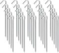 Metal Tent Stakes Heavy Duty 9 Inch, 25 Pack Camping Tarp Stakes, Ground Stakes Yard Stakes Canopy Anchors for Inflatables, Outdoor Decorations
