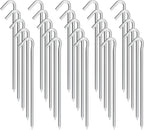 Metal Tent Stakes Heavy Duty 9 Inch, 25 Pack Camping Tarp Stakes, Ground Stakes Yard Stakes Canopy Anchors for Inflatables, Outdoor Decorations