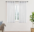 XTMYI 54 Inch Length White Short Curtains for Windows Living Room,Semi Sheer Linen Cotton Curtains for Bathroom Window Bedroom,54 in Long
