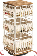 360 Rotating Earring Display Stands for Selling, Earring Rack Display Holder Stand, Jewelry Display for Vendors Selling Earring Cards, Necklaces, Bracelets, Hair Accessories (48 Hooks)