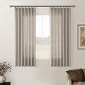 Burlywood Birch Linen Kitchen Curtains 45 Inches Long 2 Sets Basement Curtains for Small Window Pinch Pleated Back Tab Linen Blend Short Boho Semi Sheer Back Tab Cafe Drapes for Bay Windows 40x45