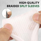 Split Wire Loom Tubing, Cable Protector Sleeve, Braided Cable Management for TV/Computer/Home Theater/Engine Bay, Cord Protectors from Pets No Chew (White, 3/4"-25ft)