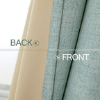 MIULEE Linen Blackout Curtains and Drapes 100% Room Darken Thermal Insulated Grommet Window Panels with Coating 2 PCs W 42 x L 84 inches Seafoam Green