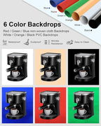 PULUZ Light Box Photography, 24x24 inch Large Photo Light Box with 120 LED Beads, CRI >95, Professional Portable Photo Booth Shooting Tent Kit with 6 Color Backdrops for Product Photography