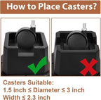 shouwuhho Bed Risers 3 inch, Furniture Risers Elevation in Heights 3 Inch Heavy Duty, Bed Lift Risers for Caster Wheels or Posts of Bed Table Couch, Support up to 6000 lbs, Black, 6 Pack