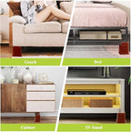 Bed Risers 1 inch, 2 inch, 3 inch, 4 inch, 6 inch, 8 inch Heavy Duty, Oversized Furniture Riser for Couch Sofa Table Chair Leg Frame Dorm, Support up to 6000 Lbs(Brown 8 Pack, 4 inch)
