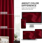 PONY DANCE Burgundy Red Blackout Curtains, Lights Block Out Window Treatment Curtain Sets for Home Decoration on Christmas & Thanksgiving Day (2 Panels,Red, W42 x L40 inches)
