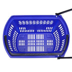 Rolling Shopping Baskets, 6PCS Shopping Carts 35L/9.2gal Plastic Rolling Shopping Basket with Wheels and Handle for Carrying and Storing Clothing Groceries (Blue)