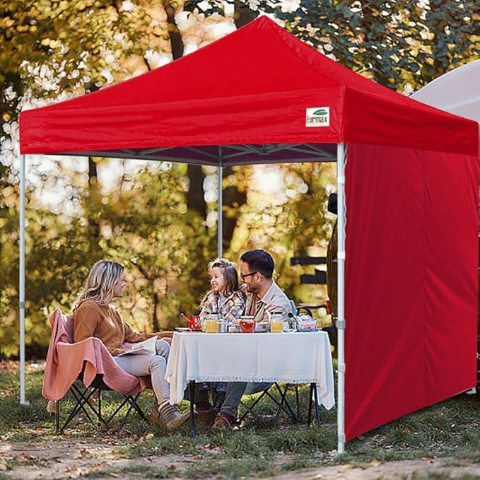 Eurmax USA Instant Canopy SunWall 10FT Pop Up Canopy Wall Sidewall with Horizontal Strap ONLY,1 Pack Sidewall(Red)