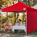 Eurmax USA Instant Canopy SunWall 10FT Pop Up Canopy Wall Sidewall with Horizontal Strap ONLY,1 Pack Sidewall(Red)