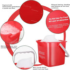 Yaomiao 4 Pcs Cleaning Bucket 3 Quart Small Sanitizing Square Bucket Detergent Pail with Measurements Spout and Handle for Home Commercial Use Restaurant Kitchen Office School (Red)