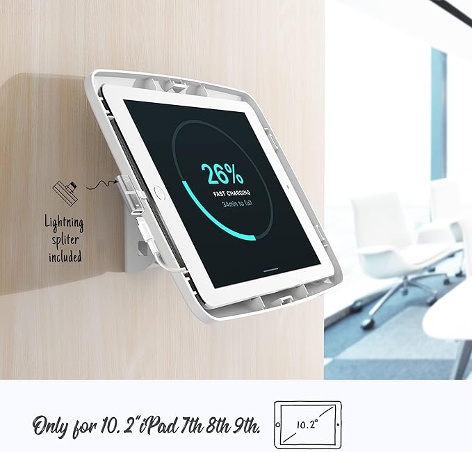 Tablet Wall Mount Compatible with 10.2 inch iPad 7th 8th 9th Gen Lockable Tiltable Anti Theft Security Adjustable