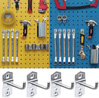 Pegboard Hooks 15 Pack, Square Hole Tool Storage Hangers, Metal Garage Organization Hooks, Heavy Duty Shelf Board Pegs for Workshop Wall Mount System