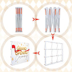 7.38 x 7.38 ft Portable Pop up Display Stand Trade Show Backdrop Tension Booth Collapsible Trade Show Booth for Exhibit, Conference, Weddings, Party, Collapsible Space Truss (Frame Only)