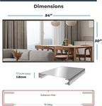 Glassless Large Mirror Shatterproof Unbreakable Wall Mirror for Gym, Dance Studio, Home Workout Room – 0.04mm Nano Film – Black 30" x 54"
