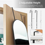 47x14 Mirror Full Length Back Door Hanging or Wall Mounted Aluminum Metal Frame Arch Mirrors for Entryway Bedroom Bathroom Dressing Living Room 47 14 inch Black