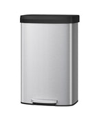 Garvee 21 gal / 80 L Stainless Steel Trash Can with Lid, Large Garbage Can for Kitchen, Rustproof Step-on Kitchen Metal Trash Bin with Liner Rim, Rear Handle, Soft Close Plastic Lid, Silver