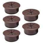 5 Pcs Desk Grommet 2-3/8" / 60 mm, Desk Hole Cover for Cables Coffee, Cable Grommet ABS Plastic, Desk Hole Grommet for Home & Office Pc, Detachable Cable Cord Organizer