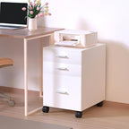3 Drawer Mobile File Cabinet on Wheels,White fully assembled Rolling Storage Organizer for Letter/A4 Files, Ideal for Office, Home, Classroom Organization,Printer Stand,19" L x 16" W x 22" H