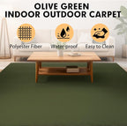 Marine Carpet,5 FT x 20 FT Olive Green Indoor Outdoor Carpet 0.2" Thick with Water-Proof TPE Backing, Non-Slide for Home, Patio, Porch, Deck