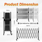 SMONTER Expandable Barricade Gate, 129" Metal Safety Barrier Gate with Casters, Accordion Garden Yard Fence Portable Dog Gates with Latch Indoor Outdoor