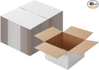 Calenzana 7x7x5 Shipping Boxes Set of 40, White Corrugated Cardboard Box for Mailing Packing Gifts Small Business