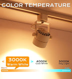 CLOUDY BAY 8W 3000K Warm White Dimmable LED Track Light Head,CRI90+ True Color Rendering Adjustable Tilt Angle Track Lighting Fixture,40° Angle for Accent Retail,White Finish,Halo Type- Pack of 6