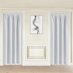 JIUZHEN 80 Inch Length Door Curtains for Doorway, Thermal Insulated Room Darkening Curtains with Tiebacks, Rod Pocket Curtain for Bedroom Living Room Door, 2 Panels, 42" x 80", Greyish White