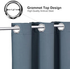 ChrisDowa Grommet Blackout Curtains for Bedroom - Thermal Insulated Room Darkening Curtains for Living Room (1 Panel Set, Stone Blue, 52W x 54L)