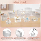 Acrylic Base 10 Pieces Acrylic Blocks for Display 1 X 1 X 1 Inch Square Riser Display Stands Trophy Base Pedestal Stands Clear Cube for Trophy Jewelry Props Food Party Crafts