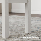 Signature Design by Ashley Robbinsdale Large Upholstered 48" W Dining Bench, Light Gray & White