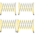 11 Traffic Barricade with Casters, Metal Expandable Barricade, Folding Security Gate, Retractable Fence Outdoor Barricade Fence for Construction Area, Traffic Control（4 Pack)