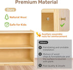wingyz Wooden Storage Cabinet, 2-Tier Kids Toy Storage Organizer, Spacious Montessori Kids Bookshelf, Toy Shelf Storage Organizer for Playroom Classroom Nursery Study Room Living Room