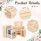 Soaoo 5 Pcs Decorative Nesting Wooden Crates for Storage Display 5 Size Large Small Rustic Wood Decorative Storage Crates with Handle Farmhouse Crate Box Container Made from Pine(Natural Color)