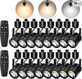 Dimmable LED Track Light Heads with Adjustable Color (2700K-6500K), 10W 1000LM 24° Beam, Flicker Free CRI90+, H Type Spotlight Fixtures for Art Accent Task - Black (16 Pack)